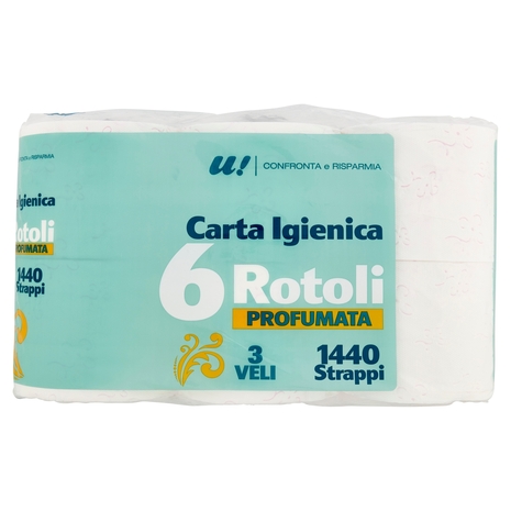 6 Rotoli Carta Igienica Profumata 3 Veli U! Confronta e Risparmia